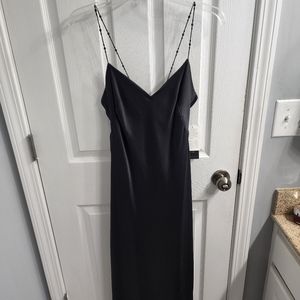 Anne Klein black silk slip dress